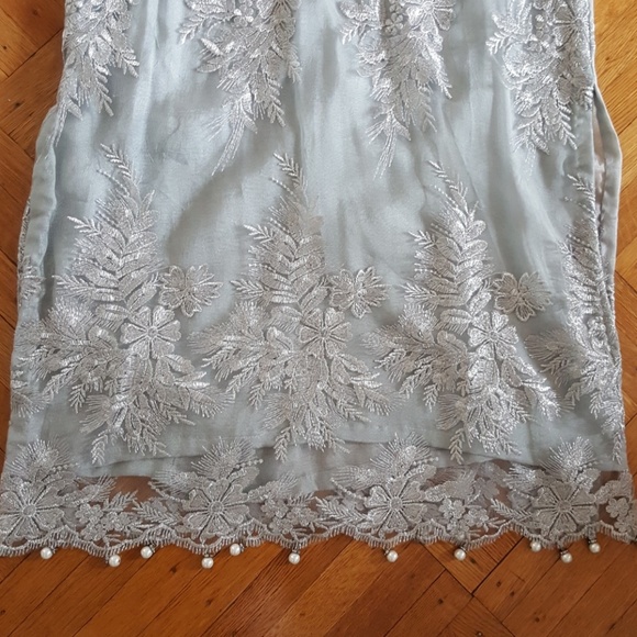 Pakistani/Indian Silver Net Kurta new - Picture 3 of 4